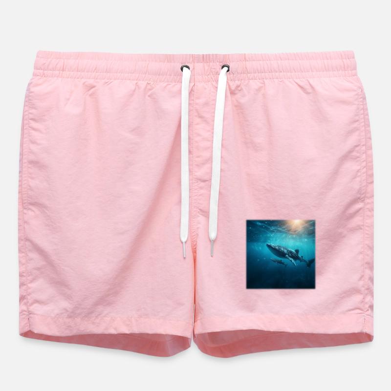 Mère requin-baleine avec bébé nature sous-marine - Short de bain - rose