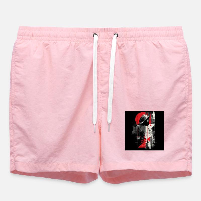 Sweat à capuche géométrique en ombre - Short de bain - rose