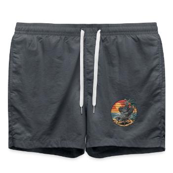 Funny Gorilla on Beach Summer Vacation Sunset - Swim Trunks -  - Front