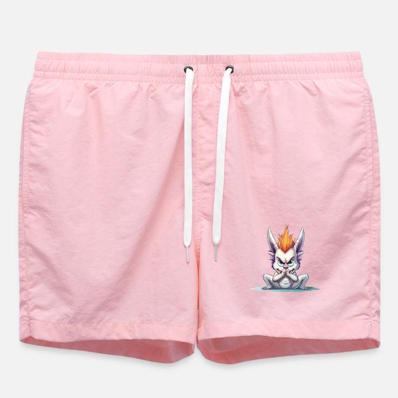 Angry Mohawk Bunny - Swim Trunks - pink