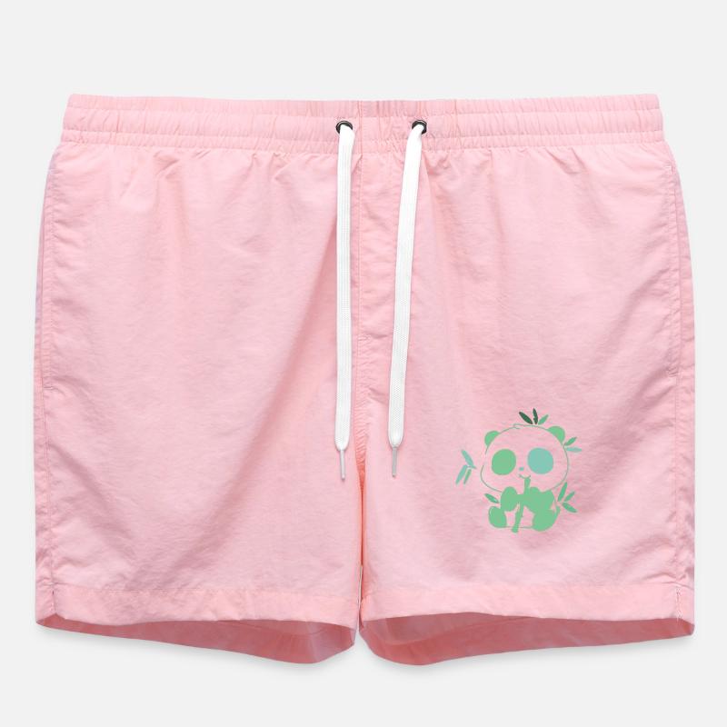 Panda avec bambou – illustration délicate - Short de bain - rose