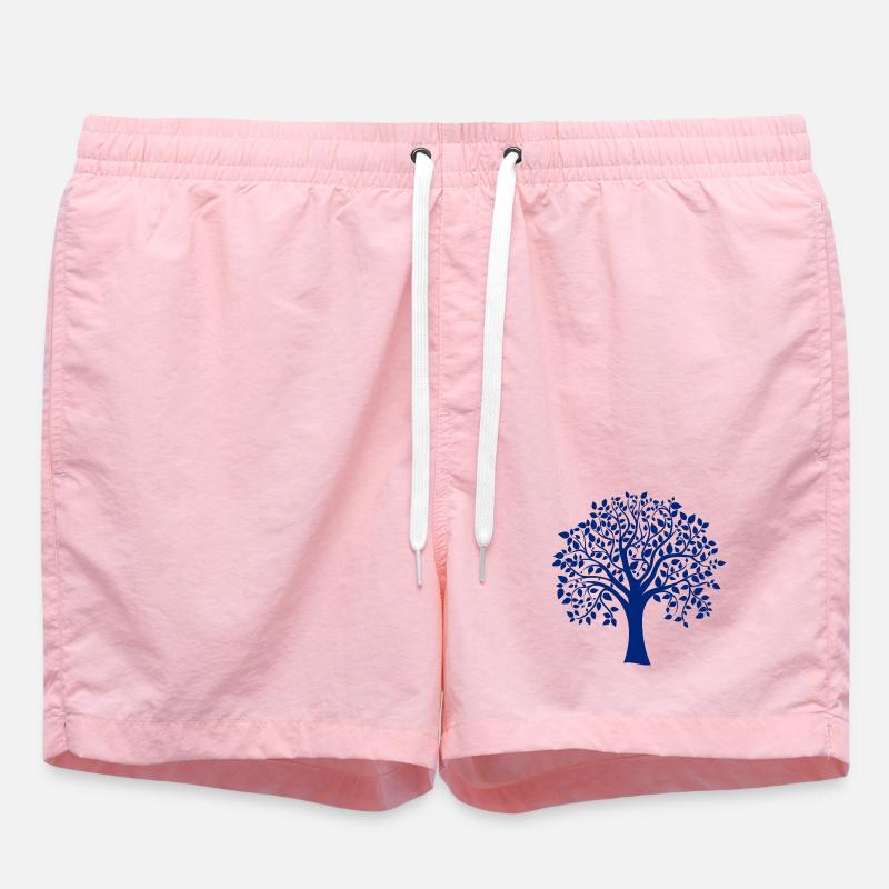 Base Blue Jumbo Tree Print Silhouette - Swim Trunks - pink