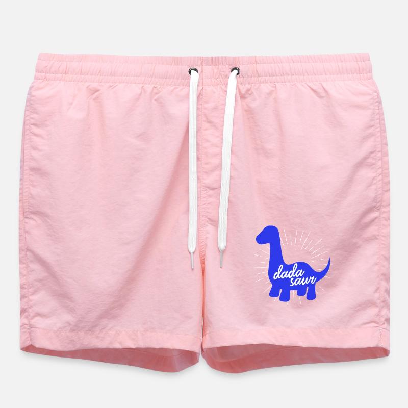 Daddysaurus Rex Funny Dinosaur Slogan Design - Swim Trunks - pink