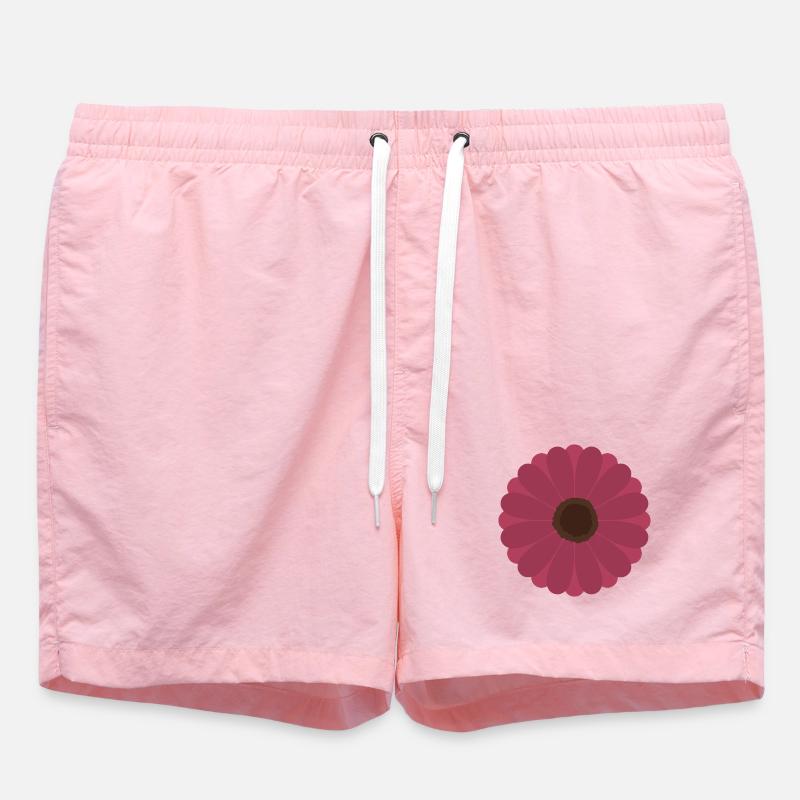 Rosa Gerbera-Blütenmuster - Badeshorts - Pink