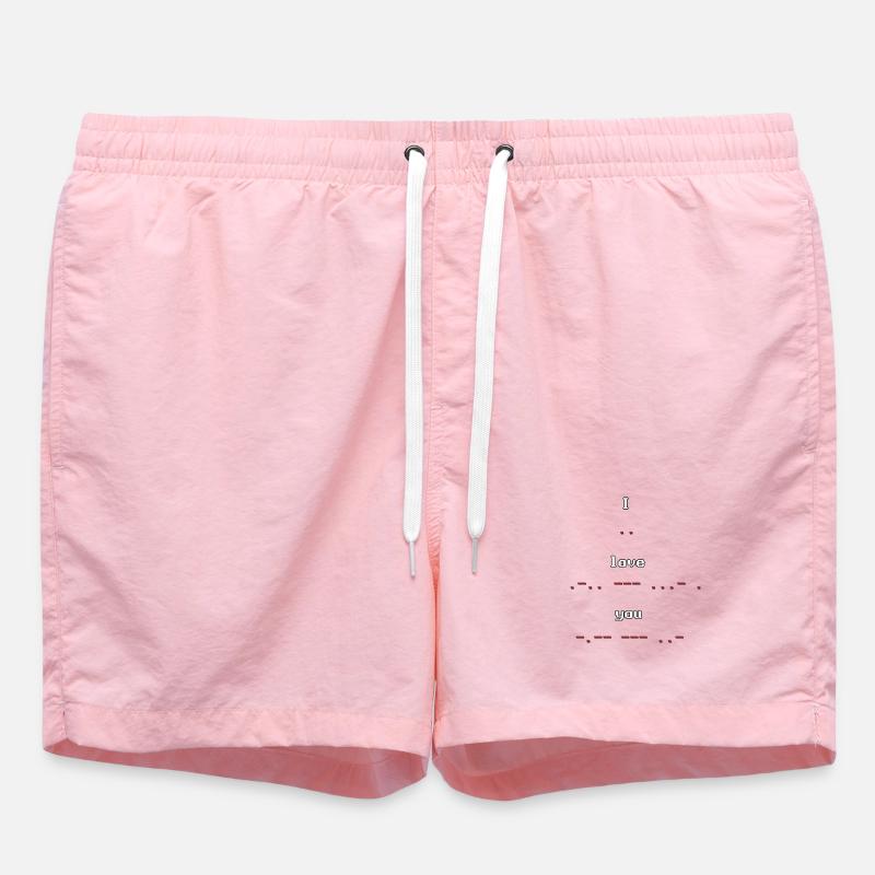 Retro Pixel Art Morse Code I Love you - Badeshorts - Pink