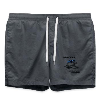 Stay Chill – Krokodil Spruch Halftone Style - Badeshorts -  - Vorne