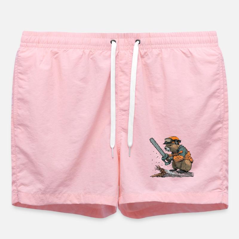 Tronçonneuse bûcheron Beaver - Short de bain - rose