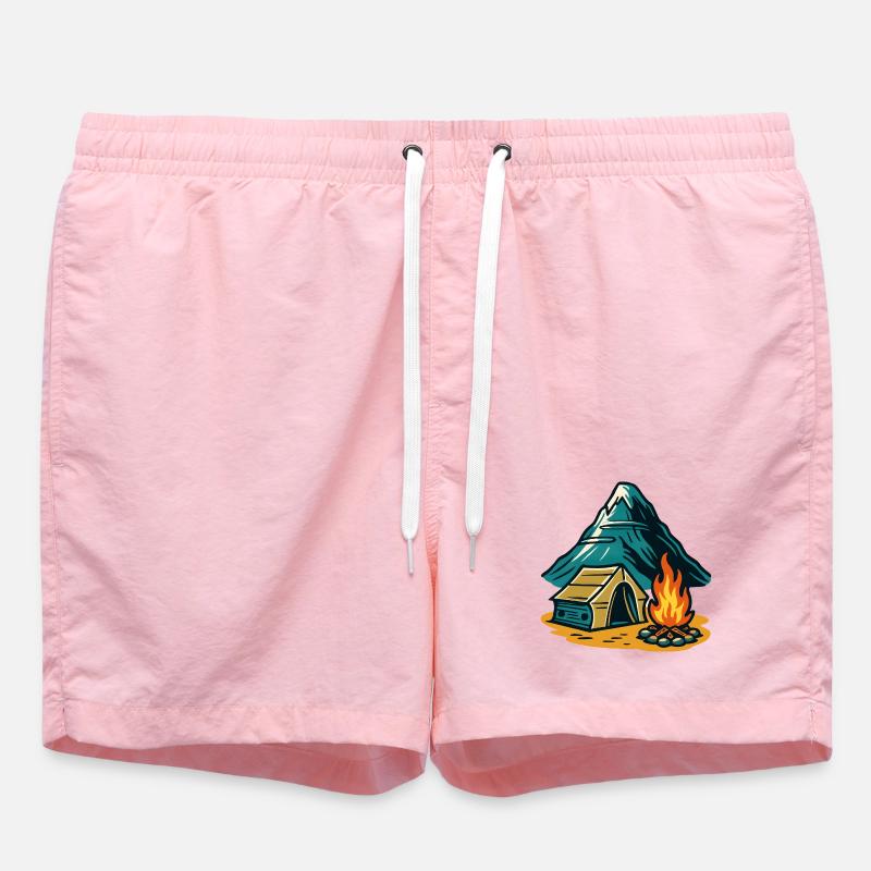Mountain camping fire pit - Swim Trunks - pink