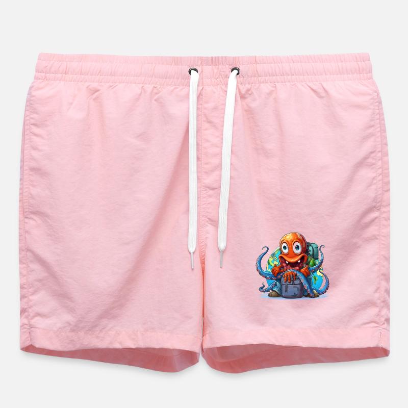 Poulpe voyageuse avec le globe - Short de bain - rose