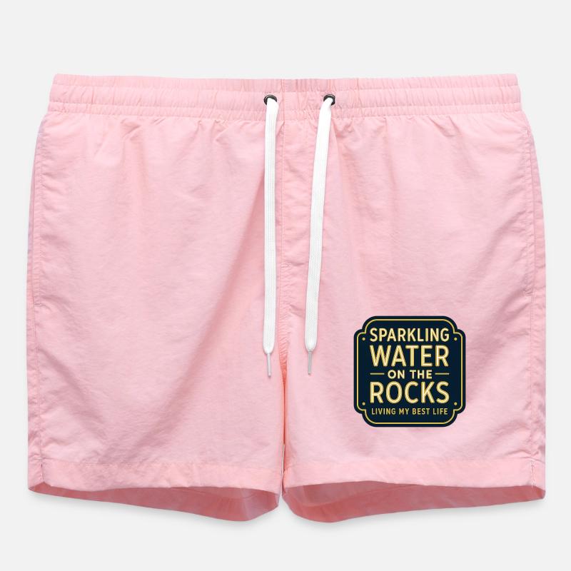Sparkling water on rocks neon - Swim Trunks - pink