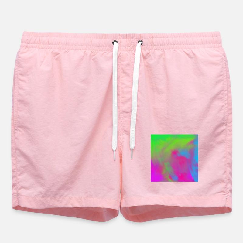 Vivid Neon Tie-Dye Gradient Burst - Swim Trunks - pink