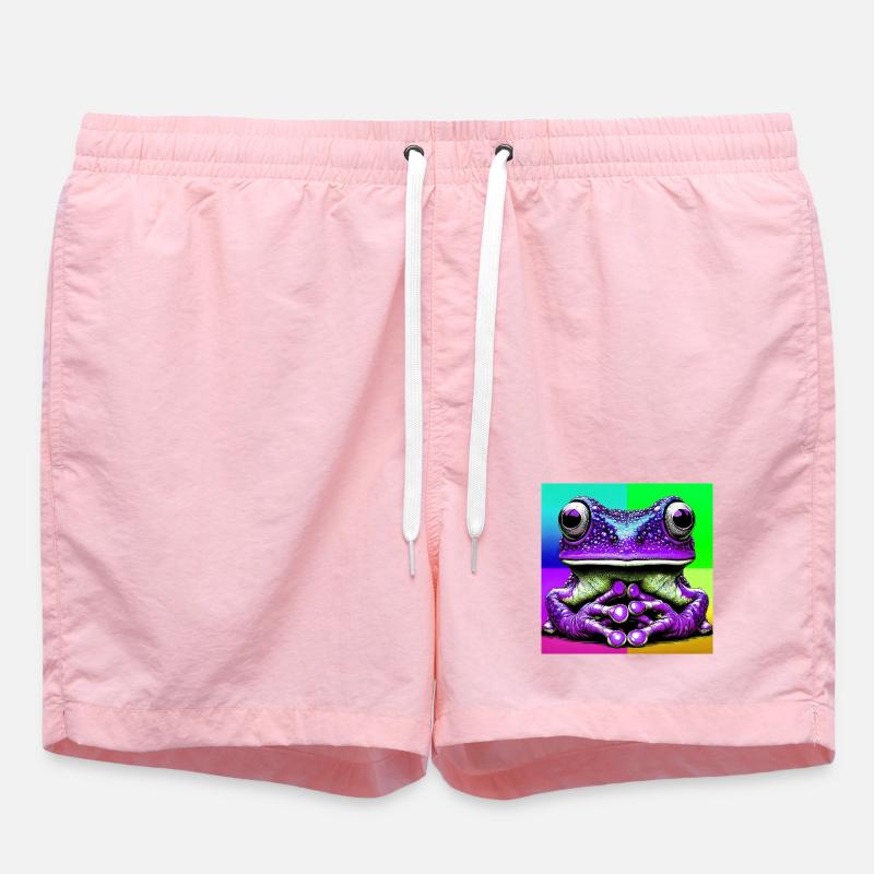 frog - Swim Trunks - pink