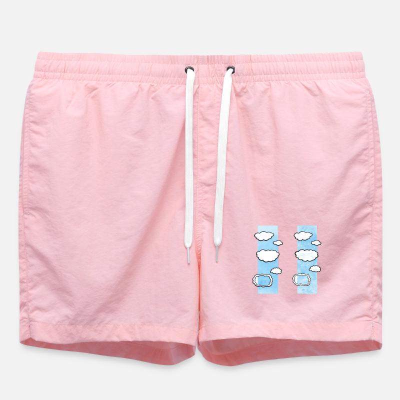 Cloud Columns on Sky Strips - Swim Trunks - pink