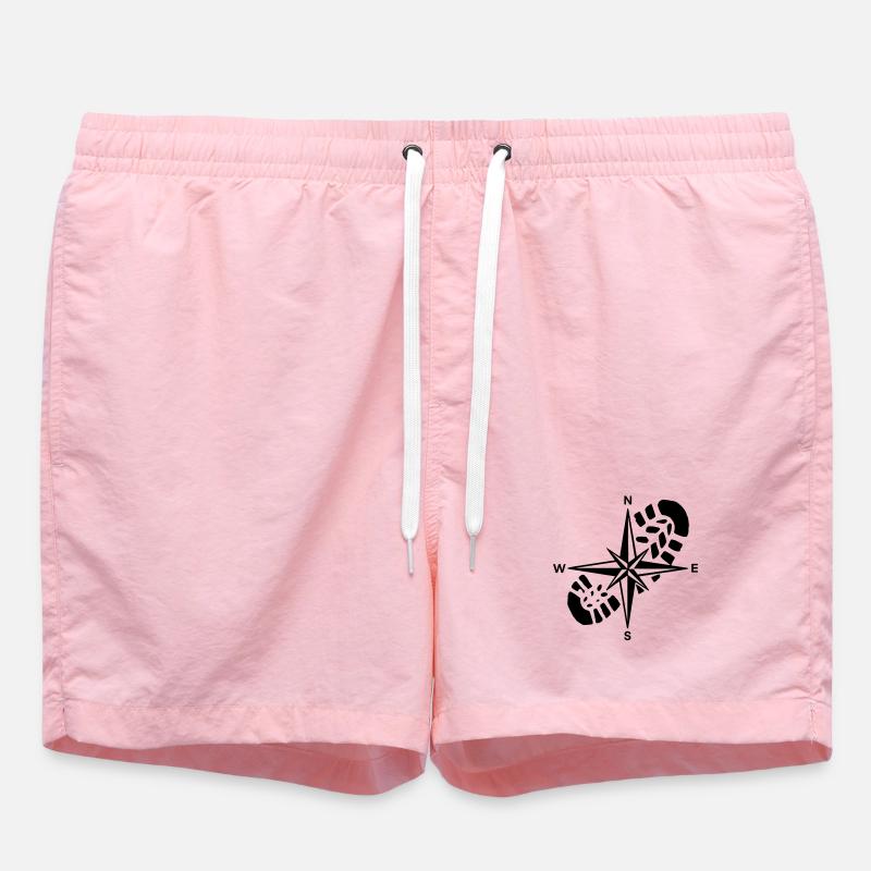 Hiker Compass Hiking Gift - Swim Trunks - pink