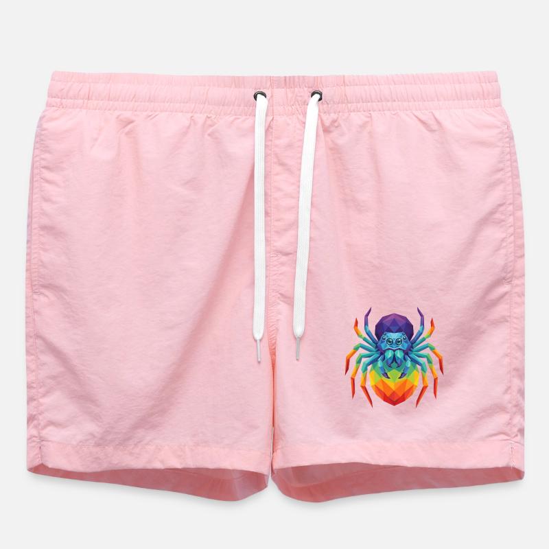 Lebendige geometrische springende Spinnen-Pop-Kunst - Badeshorts - Pink