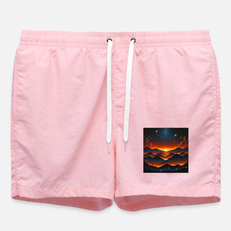 Coucher de soleil éclatant sur Bergen - Short de bain - rose