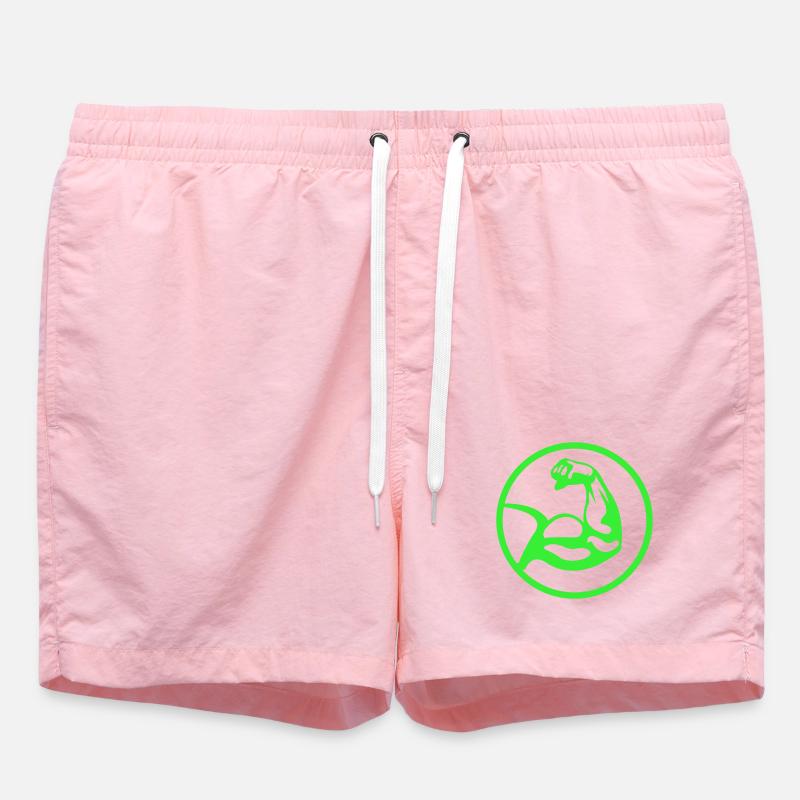 Biceps – silhouette verte - Short de bain - rose