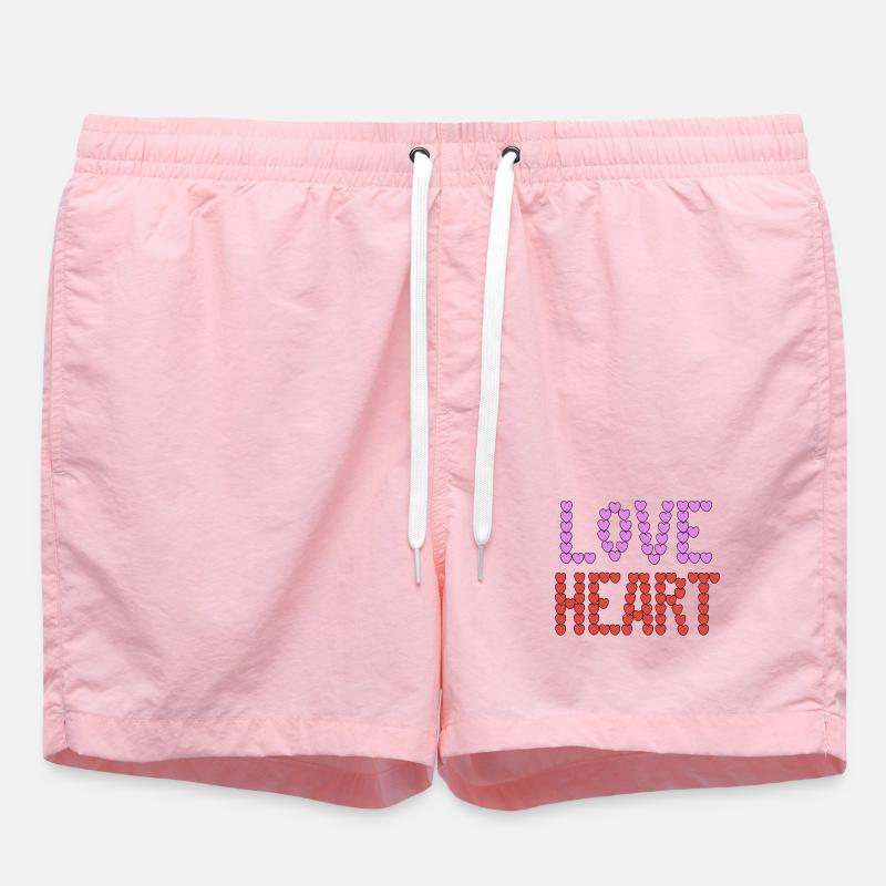 Typographie de Love Heart - Short de bain - rose