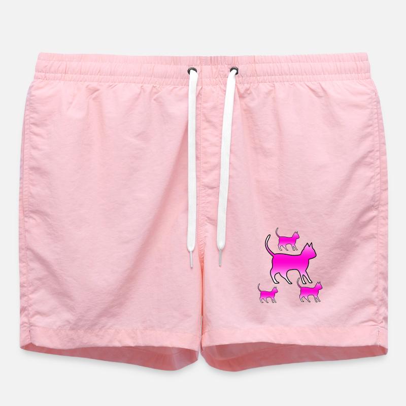 feline - Swim Trunks - pink