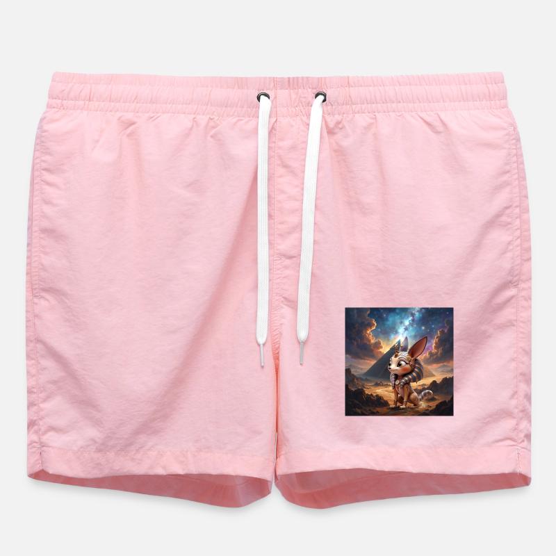 Pharaoh cat in stellar desert - Swim Trunks - pink