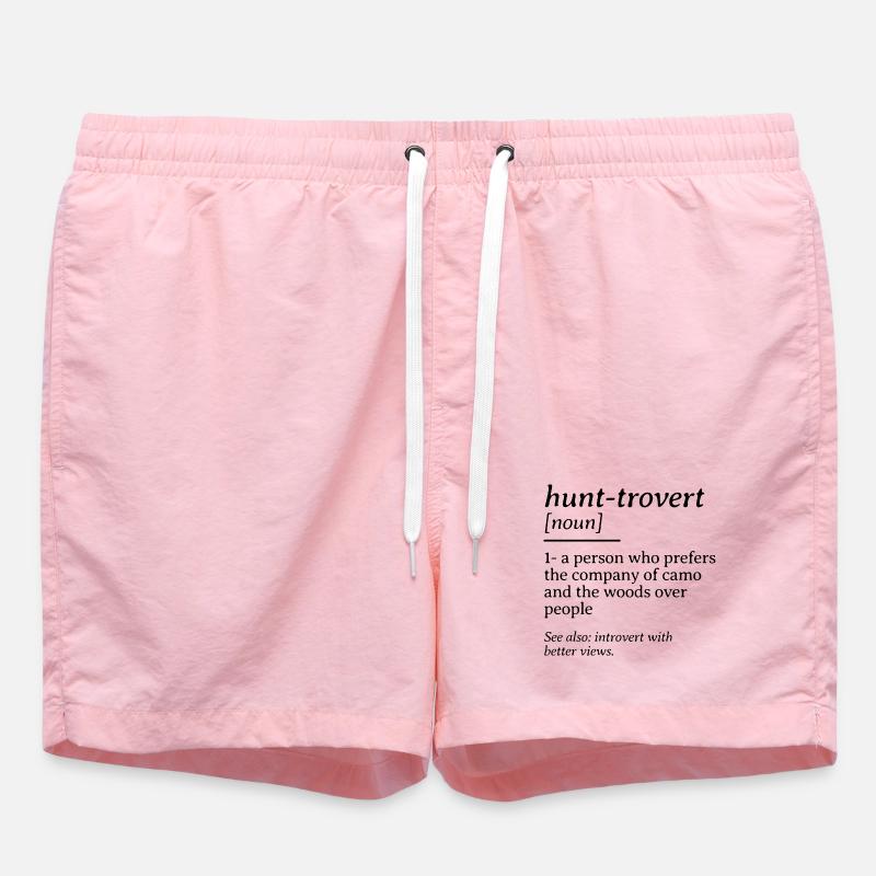 Hunt-rovert Funny Hunting Dictionary Definition - Swim Trunks - pink