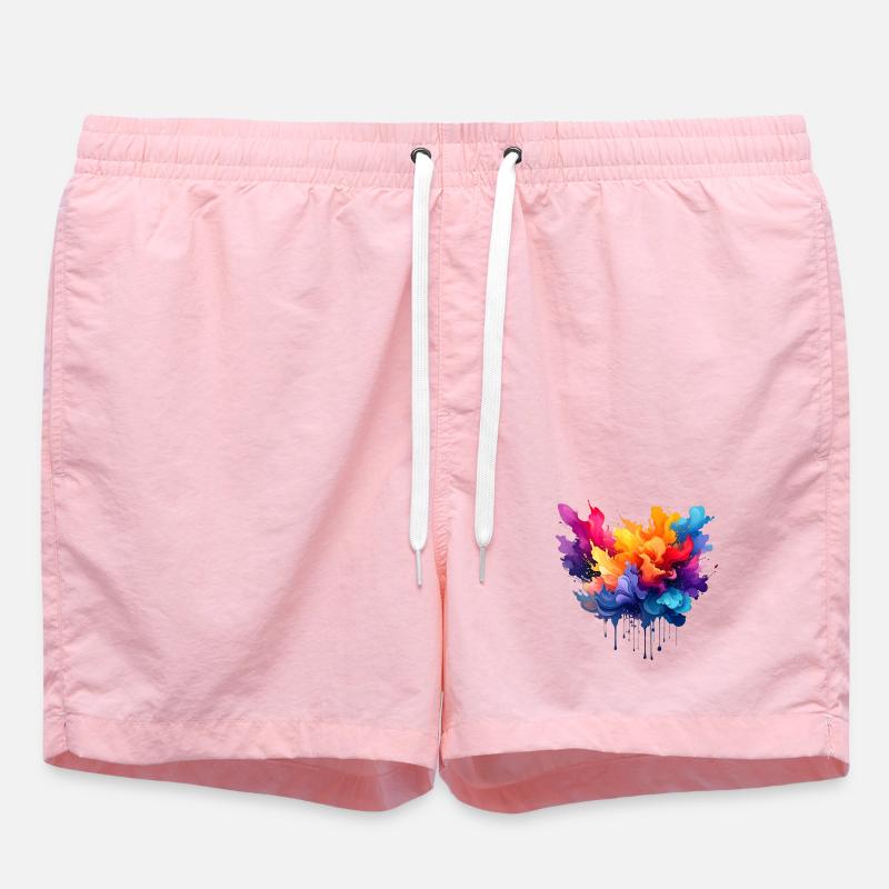 Farbexplosion Farbfluss - Badeshorts - Pink
