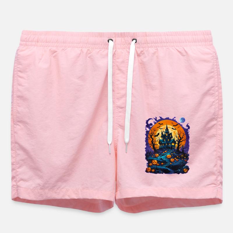 Witch's house with bats - Swim Trunks - pink