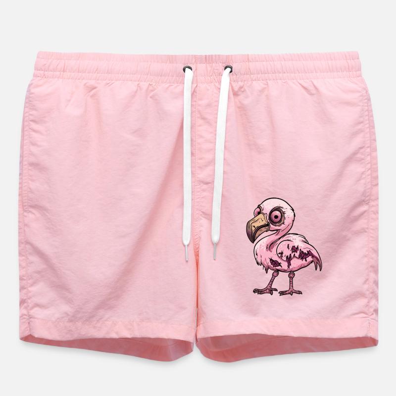 Flamingo Halloween Bande dessinée drôle - Short de bain - rose