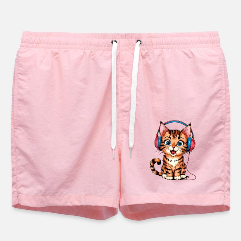 Kopfhörer-Kätzchen - Badeshorts - Pink