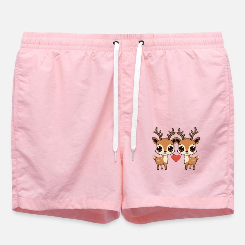 Couple de cerfs Saint-Valentin - Short de bain - rose