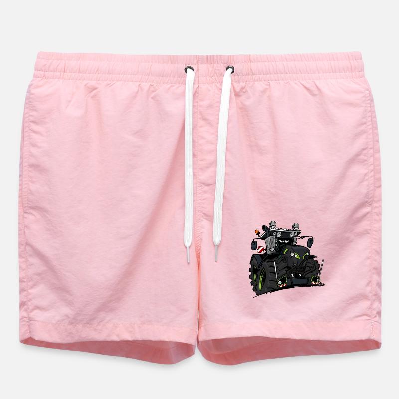 0927 C TRACTEUR NOIR - Short de bain - rose