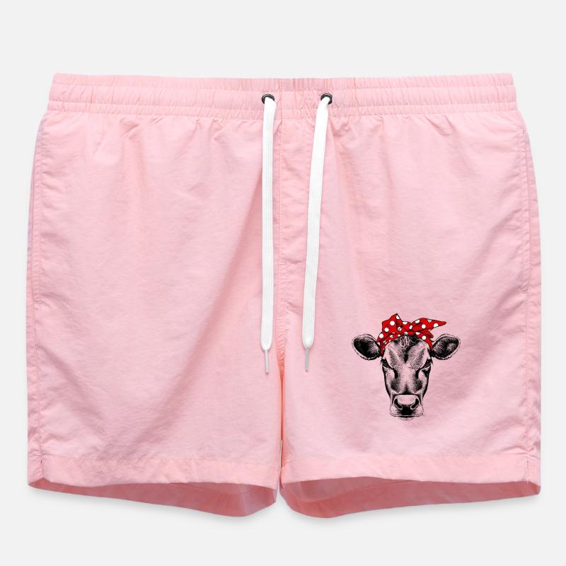 Bandana vache vache - Short de bain - rose
