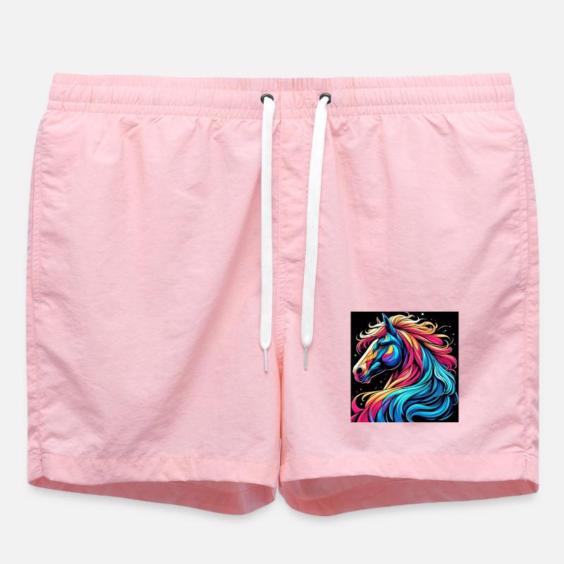 Horse - Swim Trunks - pink