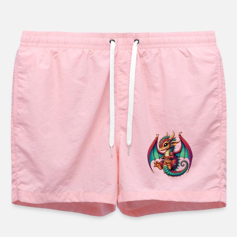 Dragon - Swim Trunks - pink