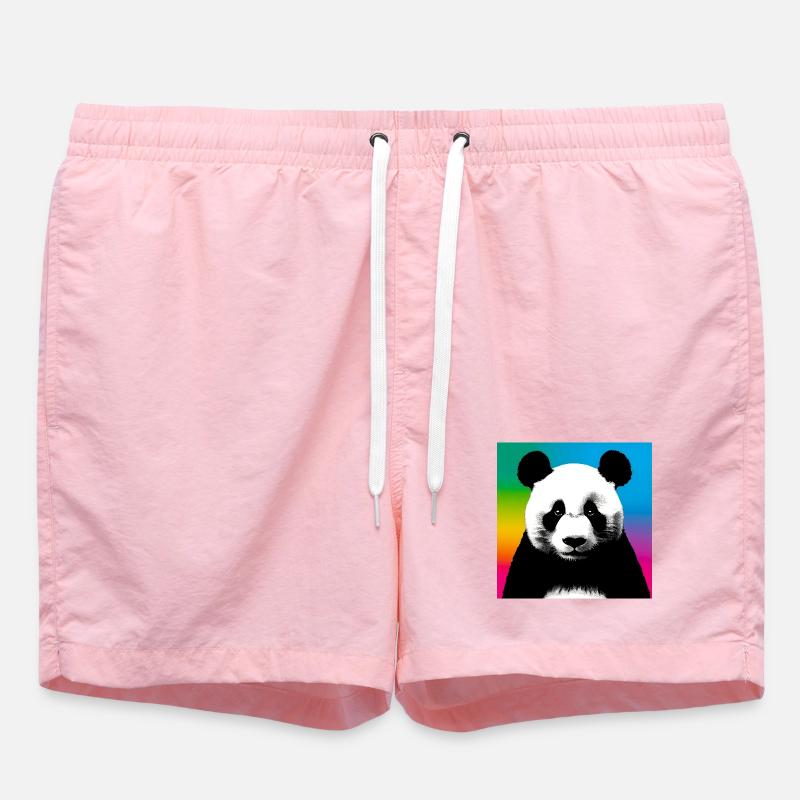 panda - Swim Trunks - pink