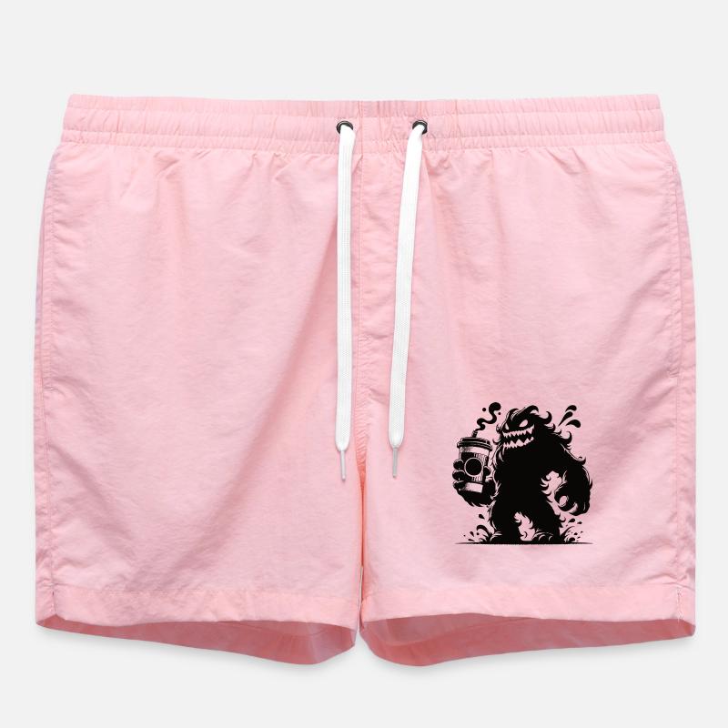 Lustiges Kaffeemonster Comic Design - Badeshorts - Pink
