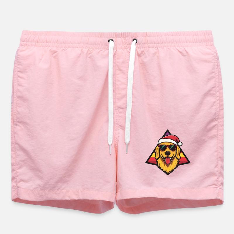 Style Chien en Père Noël - Short de bain - rose
