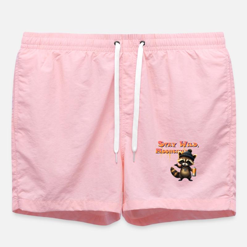 Graffiti Lunaire de raton laveur - Short de bain - rose
