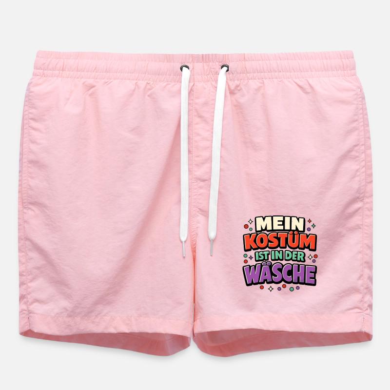 Fasching Kostüm Wäsche Spruch Lustig Geschenk - Badeshorts - Pink