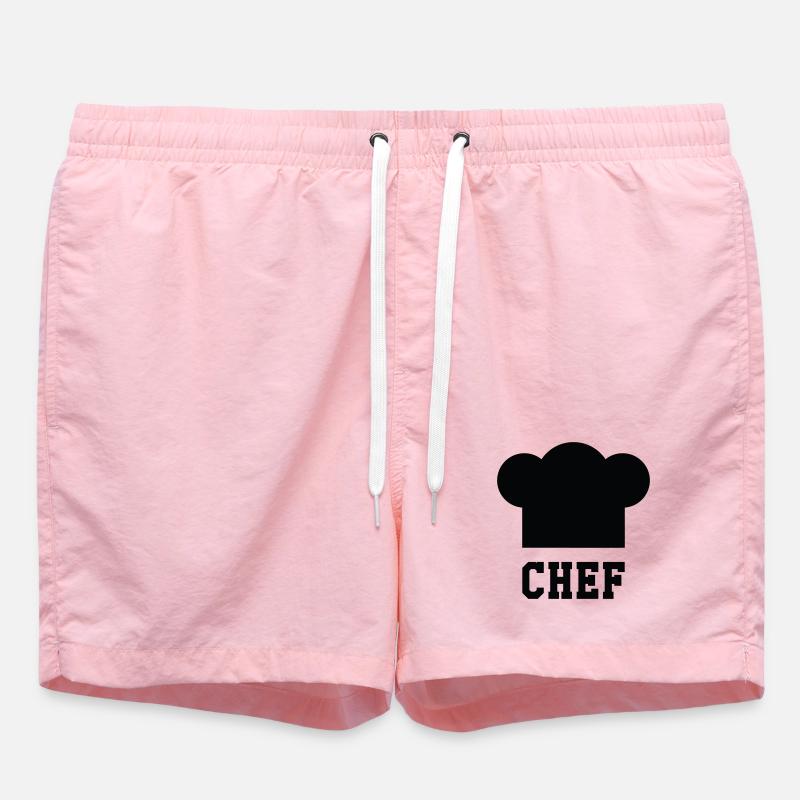 Toque Chef - Cuisine - Cuisinier - Short de bain - rose