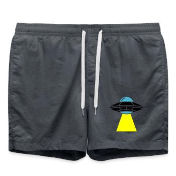 UFO Alien Spaceship Light - Swim Trunks -  - Front