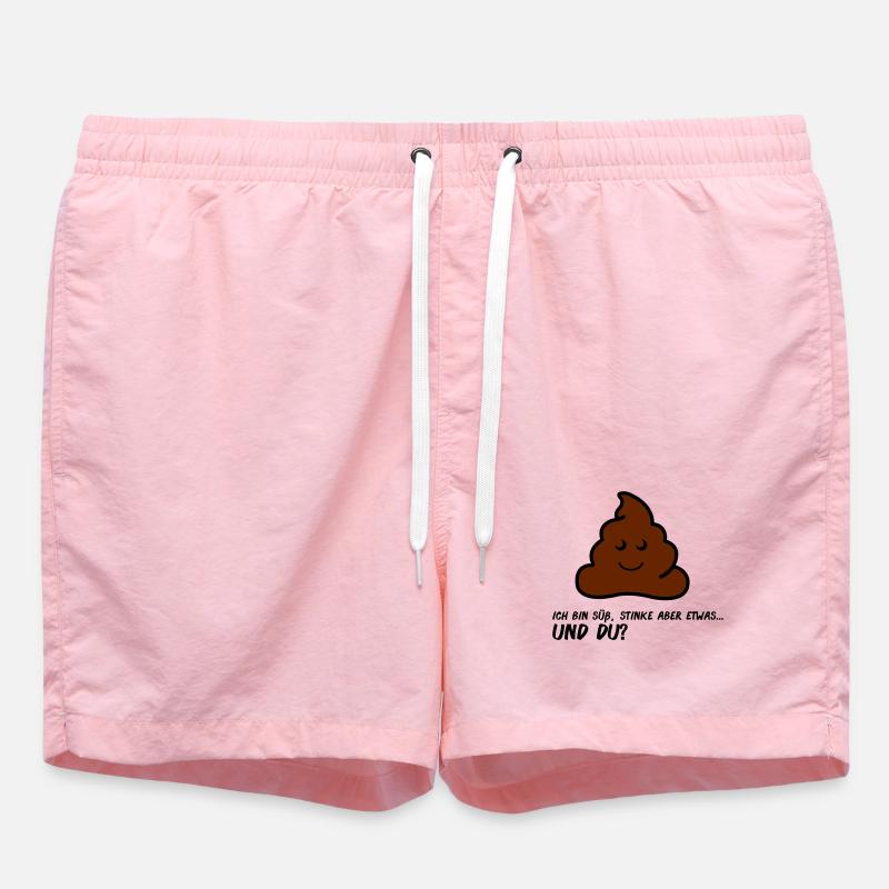 Friendly Poo AA Comic Face - Swim Trunks - pink