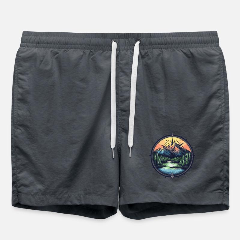 Mountains Compass - Swim Trunks - undefined