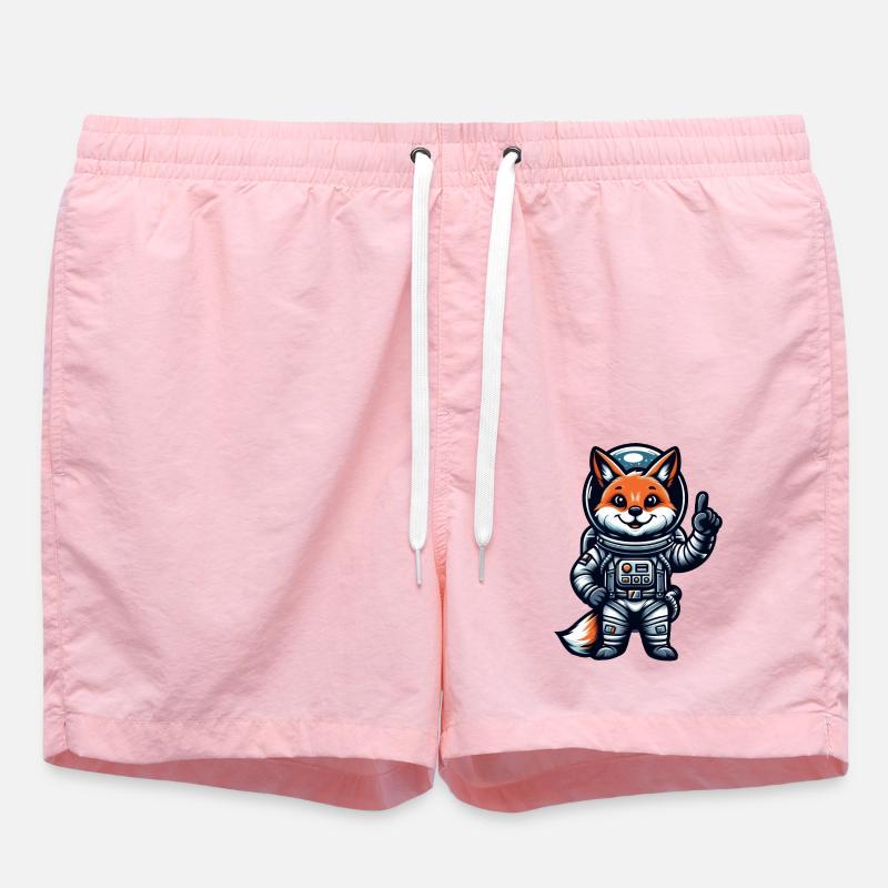 Astronaut Fox Space Cosmonaut Universe - Swim Trunks - pink