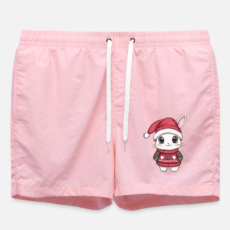 Hase Weihnachten Comic - Badeshorts - Pink