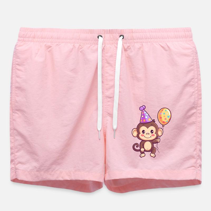 Singe Anniversaire Bébé - Short de bain - rose