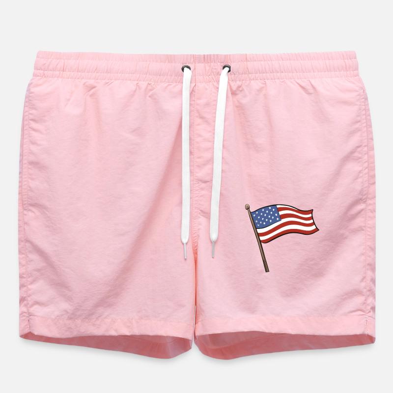 Drapeau des États-Unis - Short de bain - rose