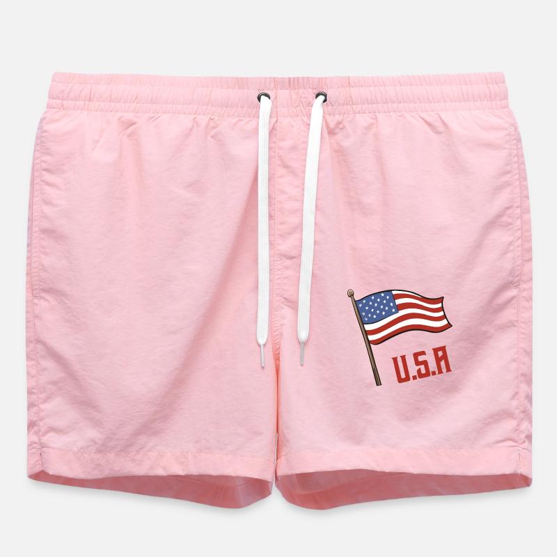 Drapeau des États-Unis - Short de bain - rose