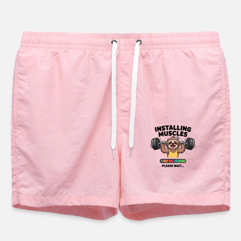 Loading Muscles Sloth - Swim Trunks - pink
