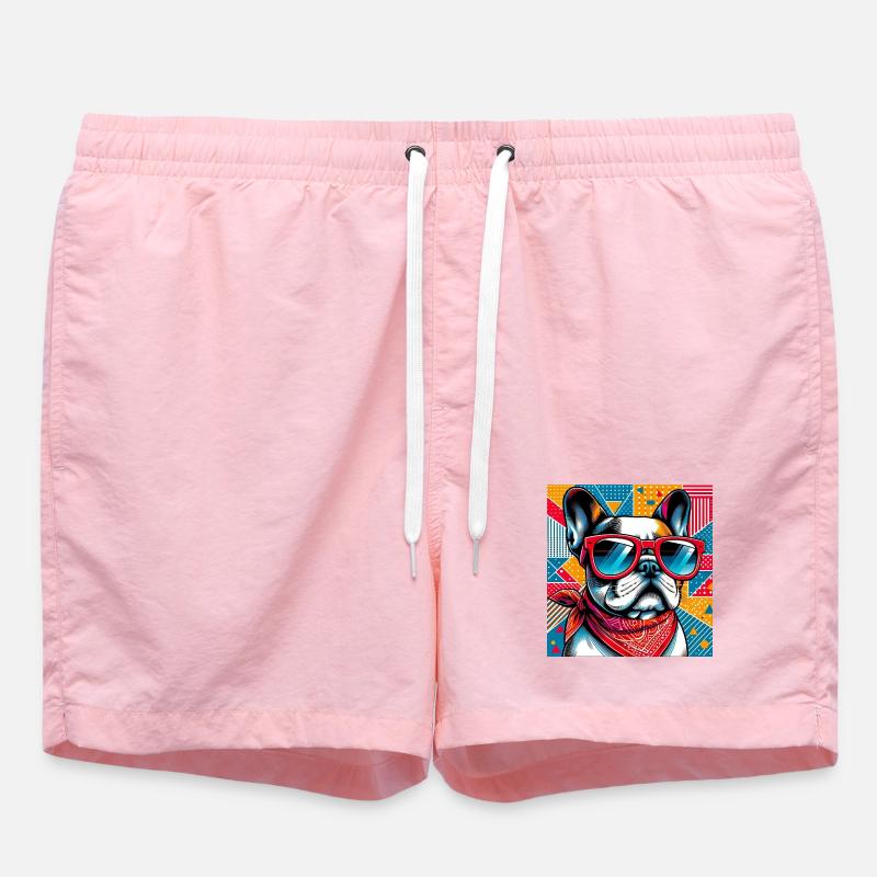 Chien bouledogue français - Short de bain - rose